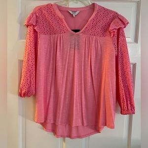 NWT crown & ivy pink blouse